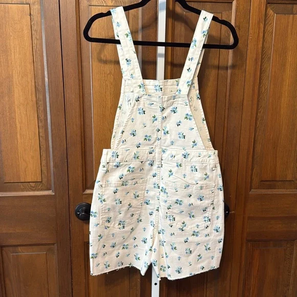 WeWoreWhat Cream Overalls with Blue Floral Print - Picture 2 of 5